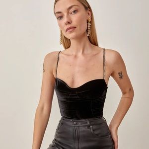 Reformation Genevieve Velvet Top NWT
